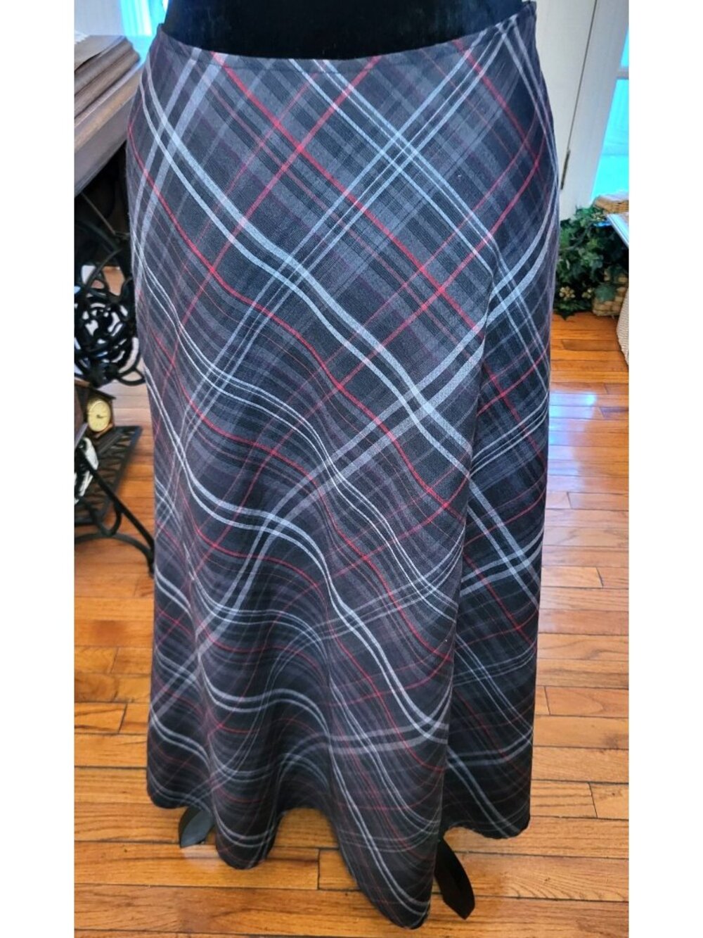 East 5th Gray Red Plaid Plaid Skirt 4 A Line 90s Preppy Academia Phoebe Classic